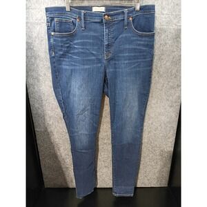 Madewell 9‎ inch High Rise Skinny Jeans Women's Size 34T Blue Dark Wash Denim
